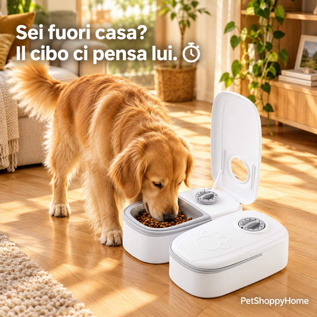 Distributore con Golden Retriever